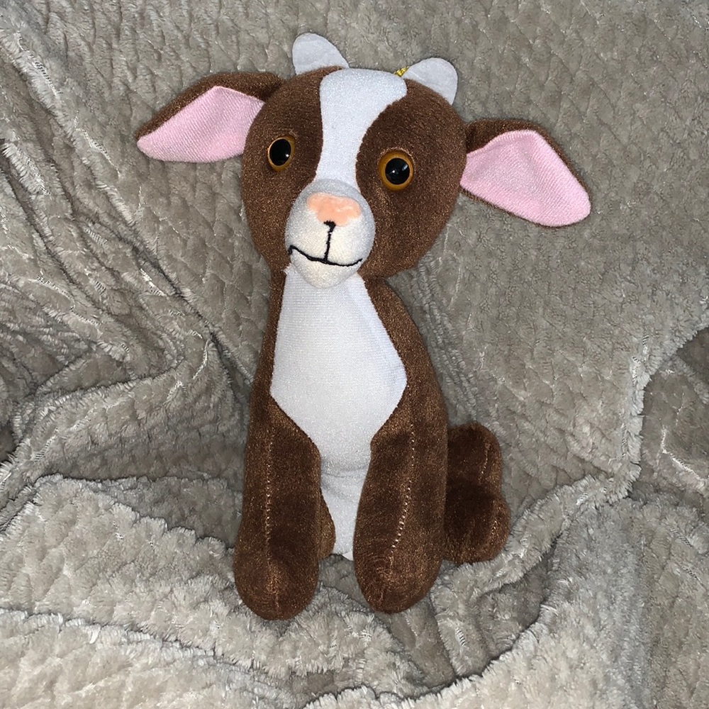 GOAT G.O.A.T. 
10” slim little goat stuffed toy farm animal
